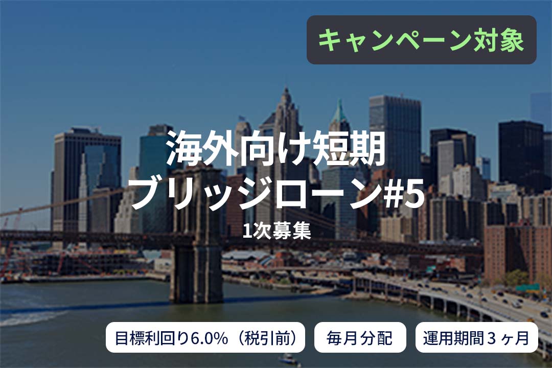 【毎月分配】海外向け短期ブリッジローン#5(1次募集)
