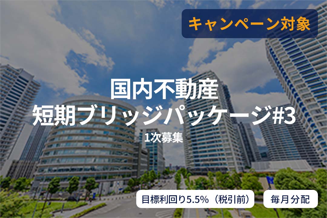 【毎月分配】国内不動産短期ブリッジパッケージ#3(1次募集)